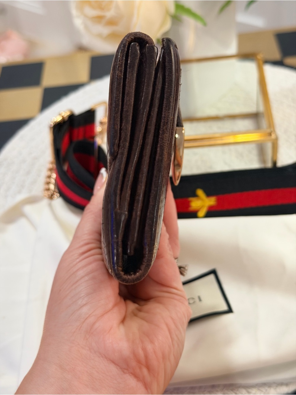 Gucci Signoria Continental Wallet in Guccissima leather | Bee Pattern Strap/-Bag - Picture 12 of 17